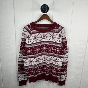 Vintage 90’s Pinegrove Sweater Red & White Snowflake Style Sweater Size Large